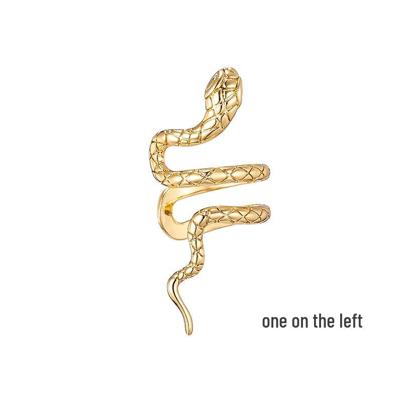 

Двухслойный кафф на ухо в виде змеи: Стильный, Уникальный, Не требует прокола, Дизайн Года Змеи. Copper