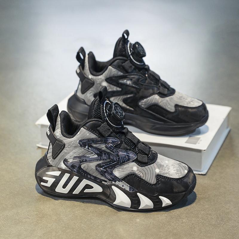 

Children s basketball shoes boys shoes 2025 spring new non-slip sports shoes black middle-aged and older boys running shoes 40