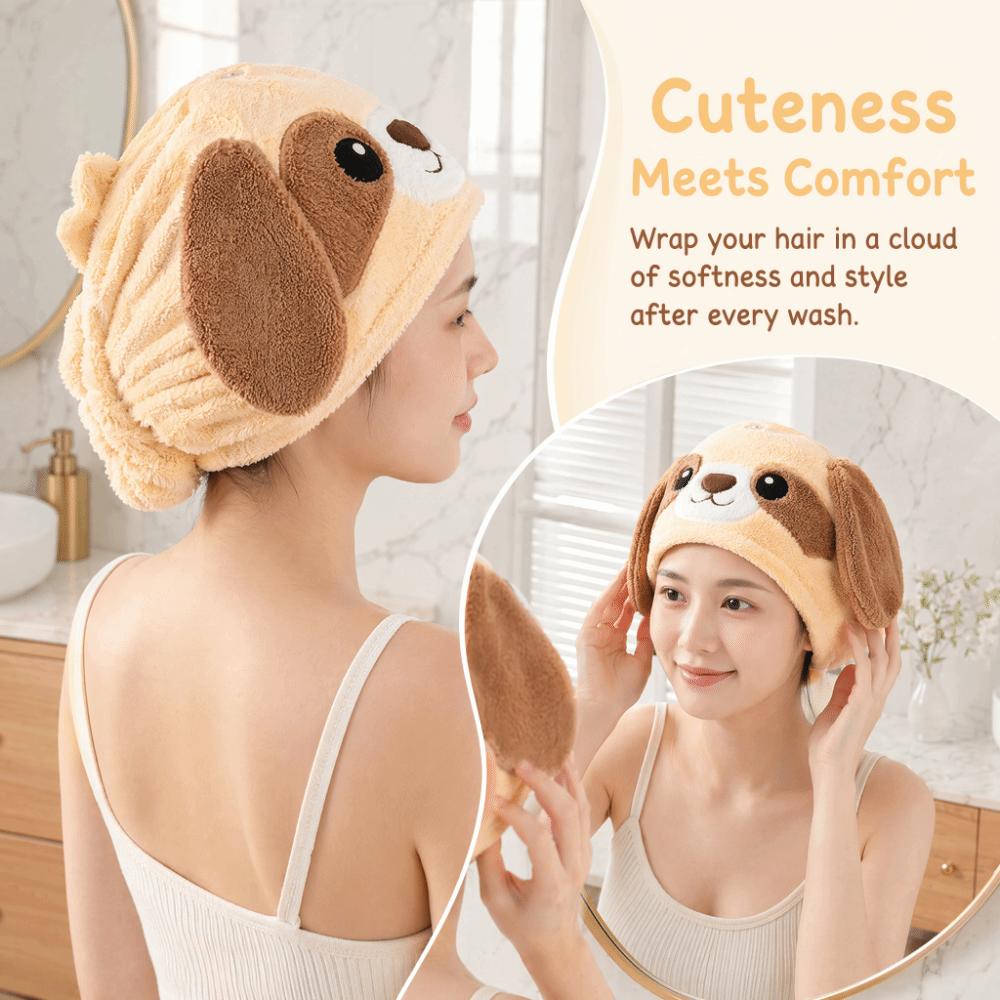 Absorbent Hair Drying Cap Cartoon Dry Hair Towel Cute Hair Towels  Hair