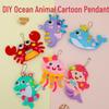 Kit de manualidades para llaveros de animales DIY para niños: Adornos Creativos de Costura No Tejidos