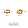 Eetit Size:678 Smooth Stainless Steel Zirconia Round Square Golden PVD Ring for Women Delicate Trendy Finger Jewelry Accessories