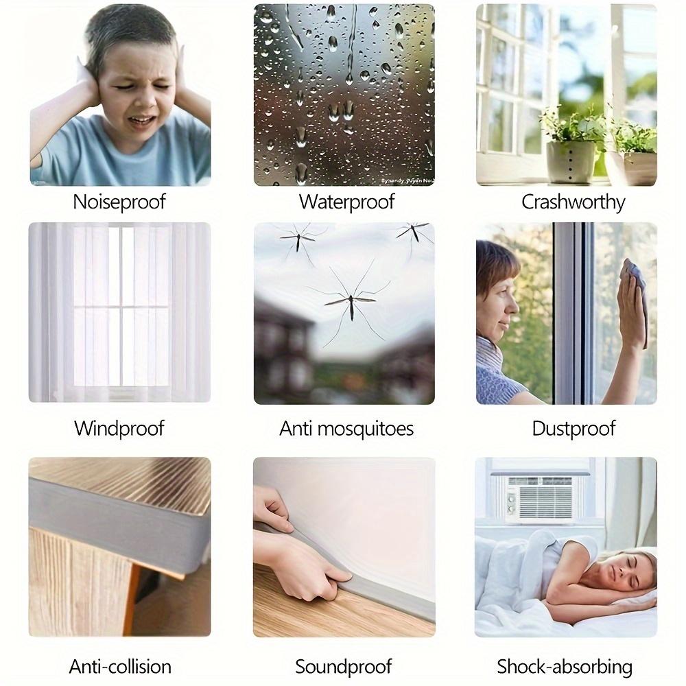 2 Stück Tür-Fenster-Spalt-Dichtungs-Schwammstreifen Schalldämmung Selbstklebend Winddicht Glasaufkleber Spaltverhinderung Windabzug