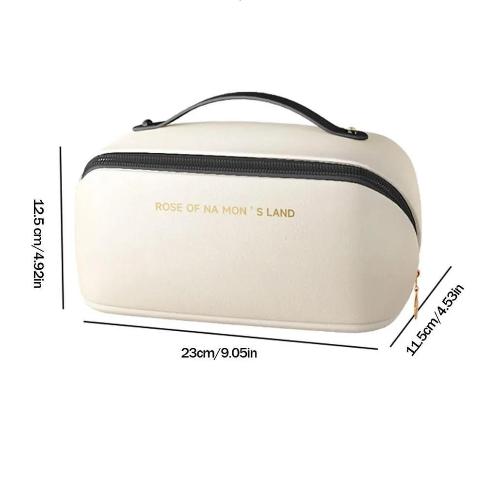 Large Leather Travel Cosmetic Bag for Women Cosmetic Organizer High-capacity Makeup Bag Storage Pouch For Female Makeup Box