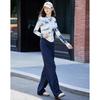 Demana Spring Autumn Navy Blue Slim-Fit Tapered Casual Pants