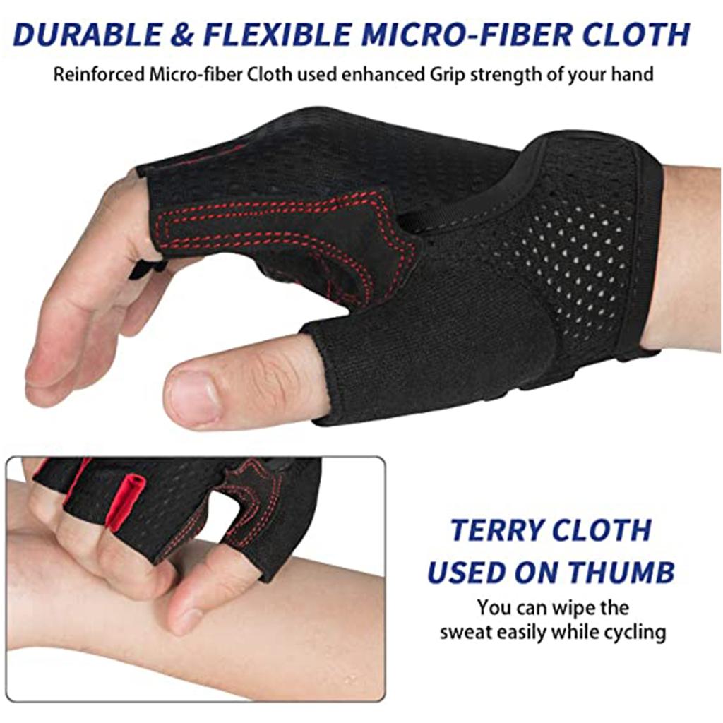 Bike Gloves Cycling Gloves with 5MM Gel Pad,Half Finger Biking Gloves Bicycle Gloves for Men Women