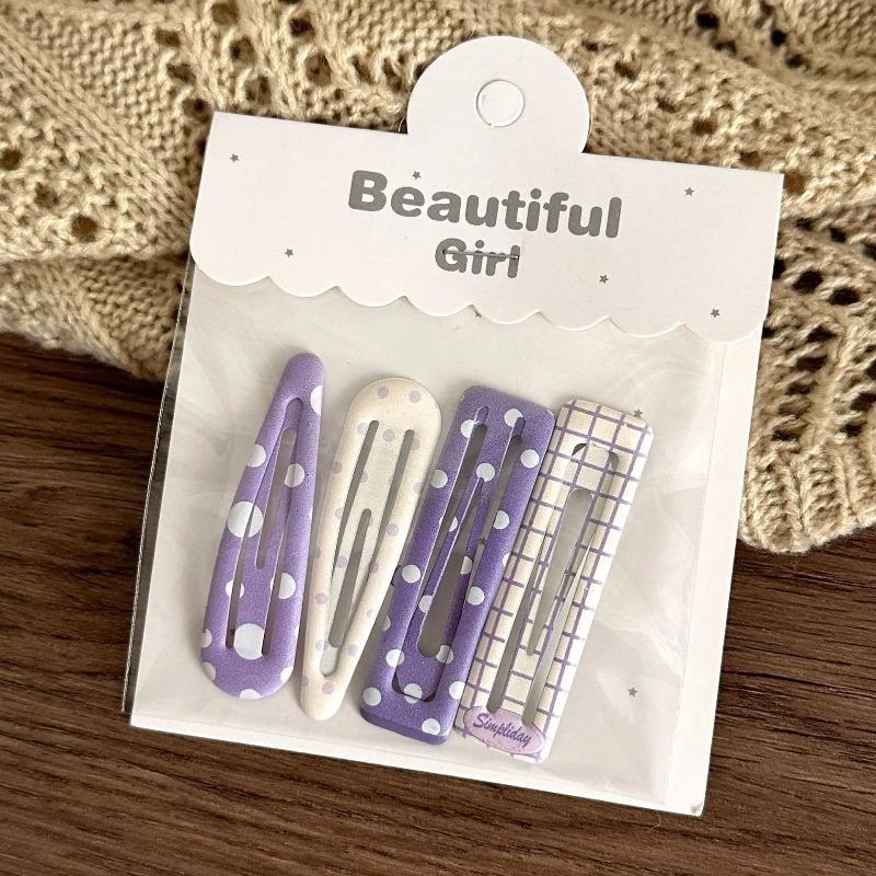 4 PCS Candy Cream Color Children's Water Drop Square Hair Clips Baby Bangs Clips Hairpins Girls' Hair Accessories Clips