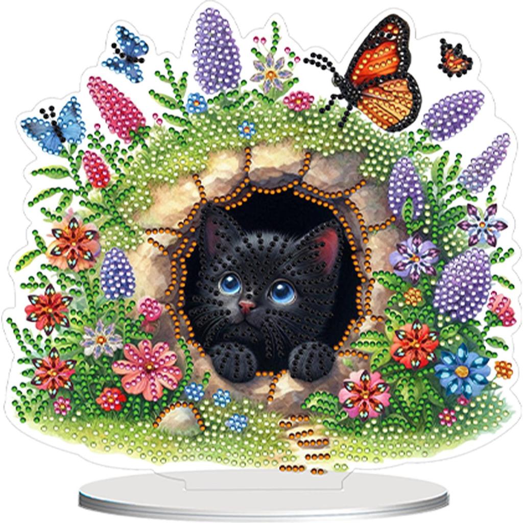 2D/Flat DIY Diamond Painting Desktop Ornaments Kit Double-Sided 5D DIY Diamond Art Tabletop Decorations Bedroom Table Decoration