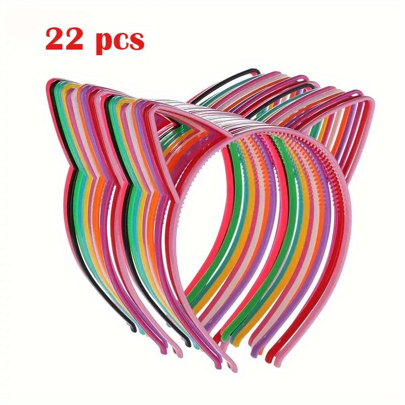 22Cute cat ear headband with plastic bunny bow hair accessory22Brightly colored, comfortable, hand-washable women's headband for party outfits, daily