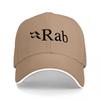 Casquette de baseball noire avec logo Rab brodé Coupe classique Chapeau réglable Design style Aventure en plein air pour hommes et femmes
