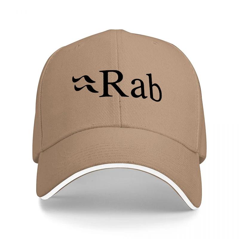 Casquette de baseball noire avec logo Rab brodé Coupe classique Chapeau réglable Design style Aventure en plein air pour hommes et femmes