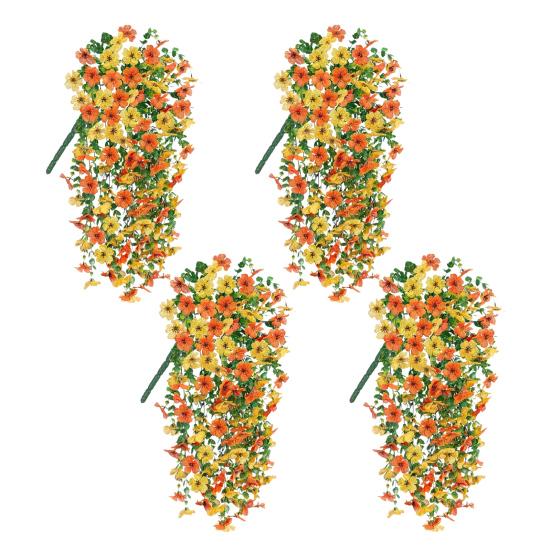 1/4 stk Hengende Kunstig Fiolett Blomst UV-bestandig Falsk Silke Blomst Bryllupsfest Innendørs Utendørs Hage Vegghengt Fusk Blomst Dekorasjon
