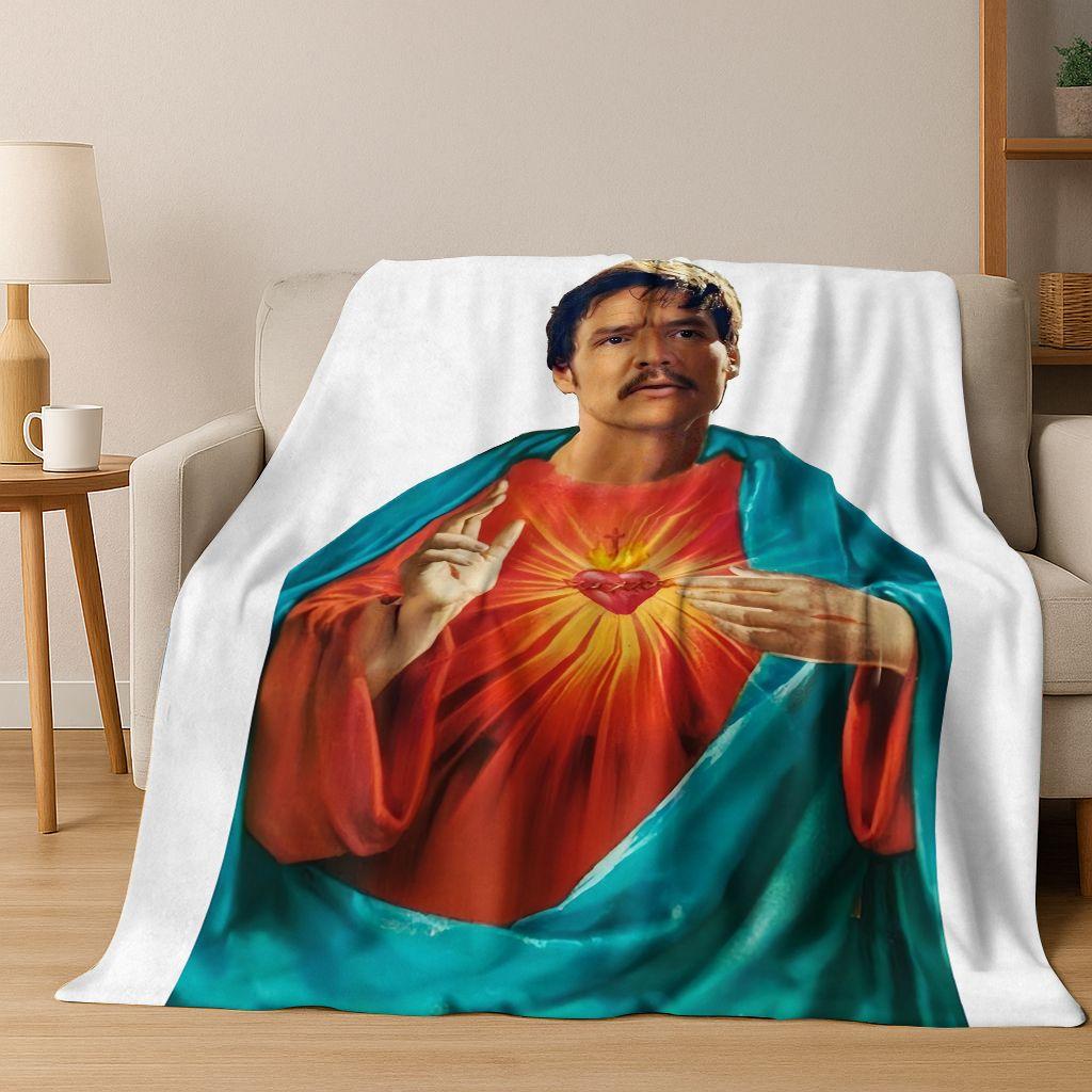 2025 Neue Pedro Pascal Schauspieler Star Kunst Flanelldecke, Gemütliche Weiche Überwurfdecke für Zuhause Schlafzimmer Bett Sofa Picknick Abdeckung Kinder Geschenk