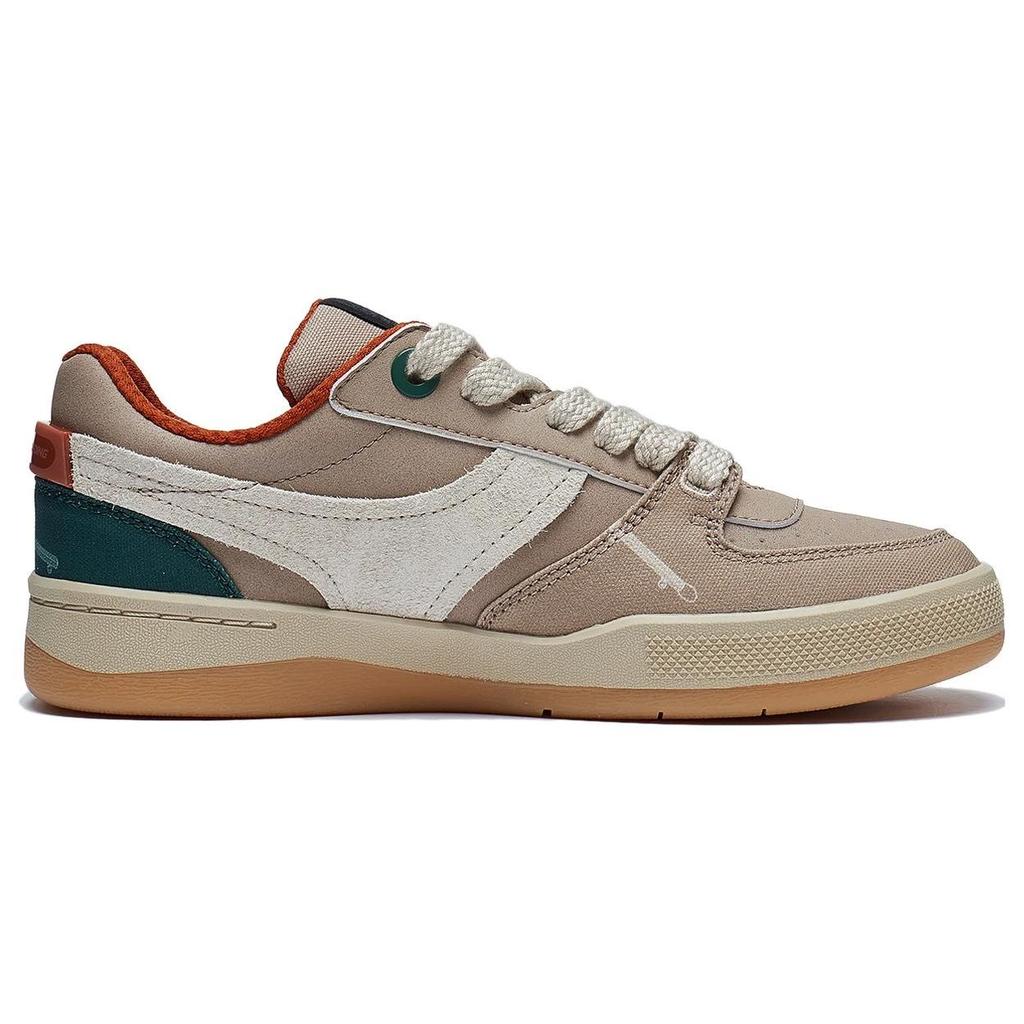 Li Ning Zheng Rong Round Toe Comfortable Versatile Simple Warm Non-Slip Low-Top Skate Shoes Women sneaker Brown AEPT004-3