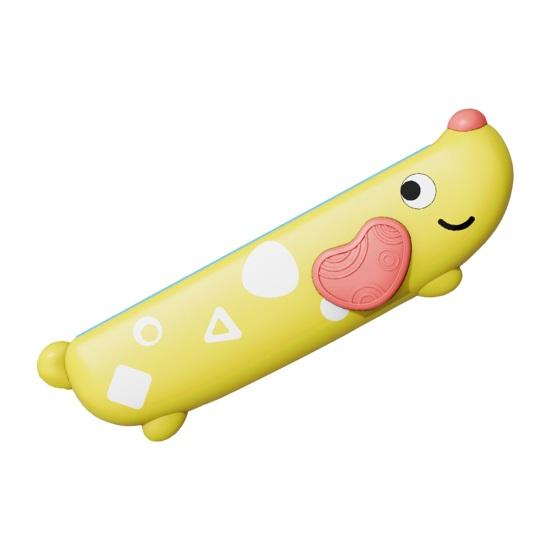 

Детская игрушка-гармошка с мультяшной собакой, 16-луночный ключ для улучшения C, емкость легких для мальчиков, ротовая губка для девочек, новичок жёлтый