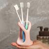 1pc Ceramic Heart-Shaped Toothbrush Holder, Freestanding Bathroom Accessory, Thickened Moisture-Proof Design, Cute Cartoon Couple Toothbrush Organizer
