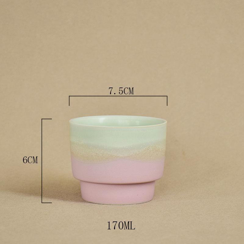

Simple Ceramic Coffee Mug Wide Mouth Latte Cup Handheld Drinking Cup for Home Use 170ML