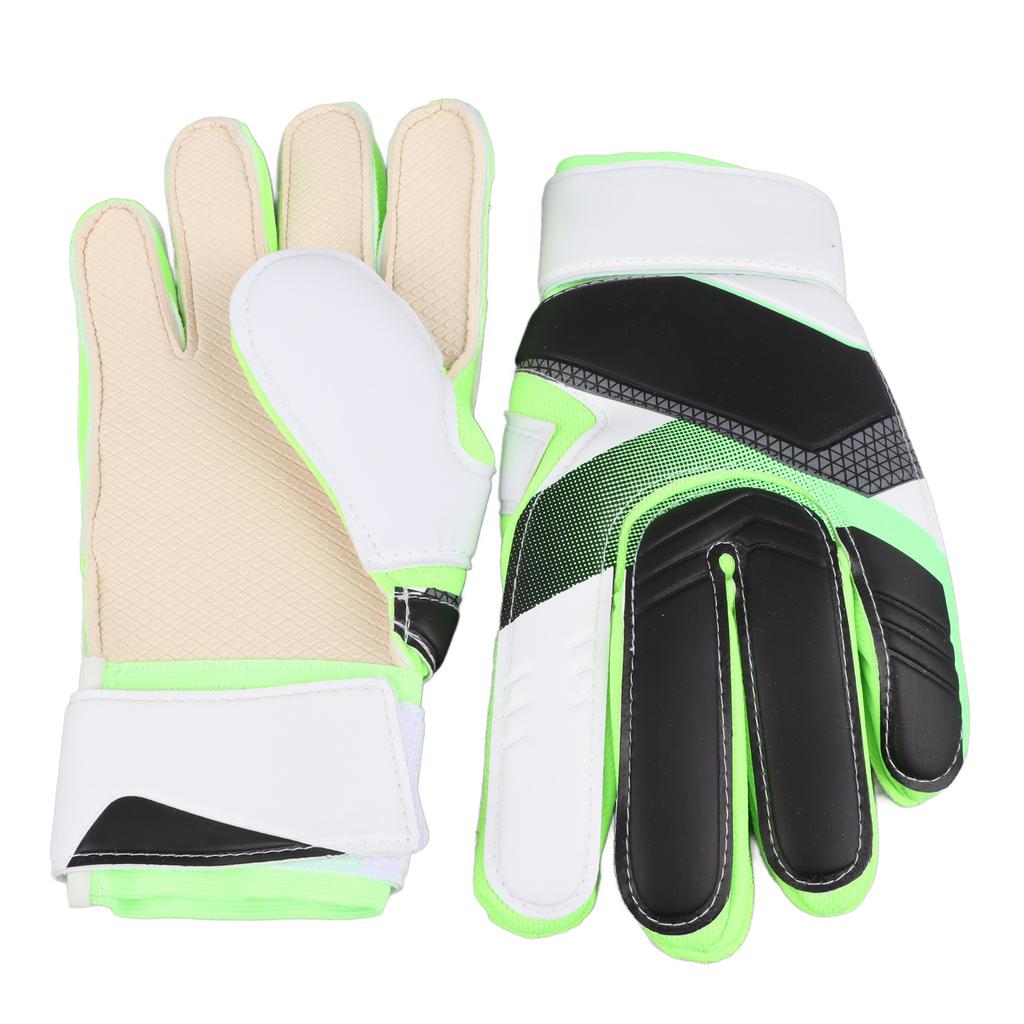 Soccer Goalkeeper Gloves Thickened Latex Goalkeeper Training Gloves Fluorescent Green Gloves for Adult Number 9