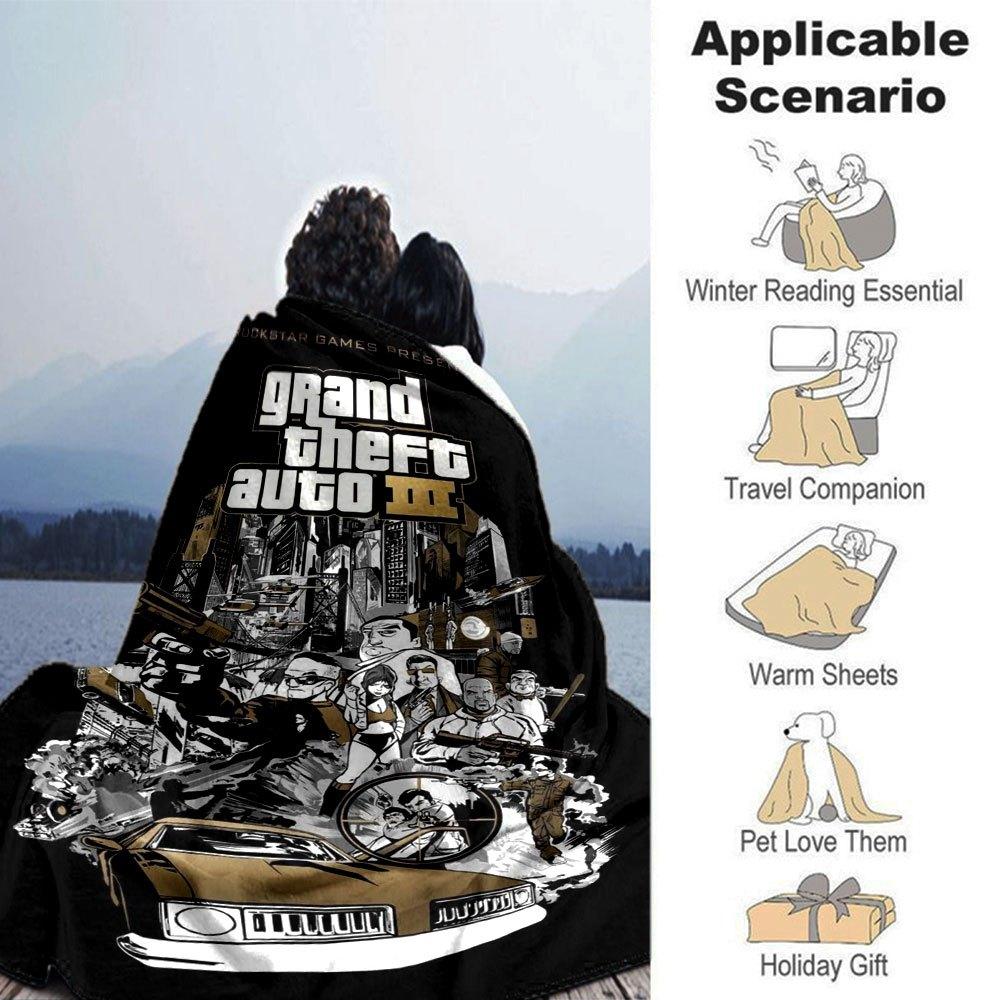 1pc Grand Theft Auto Soft Flannel Blanket with Designer Print A Cozy Blanket for All Seasons, Perfect for the Couch, Bed, Office