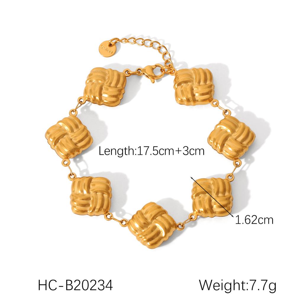 Titanium Steel Bracelet with Zirconia Butterfly Shell Waterdrop Flower Charms Pig Nose Clasp Design