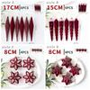 4/6PCS Hexagram Velvet Christmas Ball Set Exquisite Long Finial Hanging Ornaments  New Year