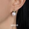Designer 18k Gold Panda Pearl Stud Earrings: Creative Niche, Luxury Style