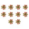 10Pcs Multi-Color Artificial Poinsettia Flowers Sequin Plastic Christmas Flowers Ornaments  Holiday