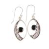 Black Onyx Gemstone 925 Sterling Silver Jewelry Handmade Earrings 1.60" For Gift EE-61-18