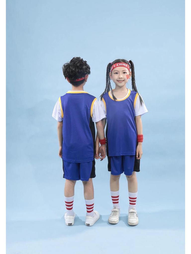 Two-Piece Girls' Basketball and Jump Rope Sports Uniform Set