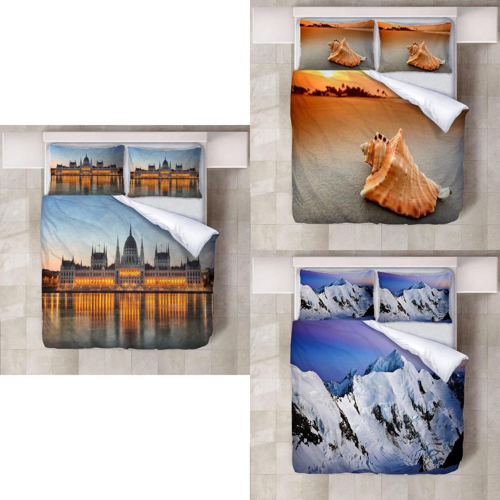 Hochauflösende Digitaldruck 3-teiliges Bettwäsche-Set Für US-Größe Bett Moderner Minimalistischer Stil