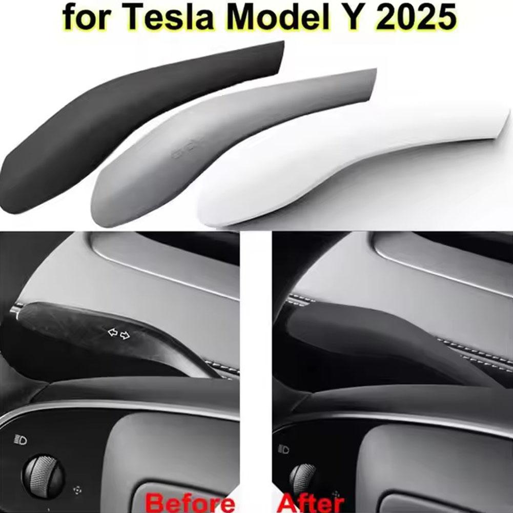 For Tesla Model Y Juniper 2025 Gear Shift Lever Cover Silicone Steering Wheel Handle Protection Shifter Shell Accessories
