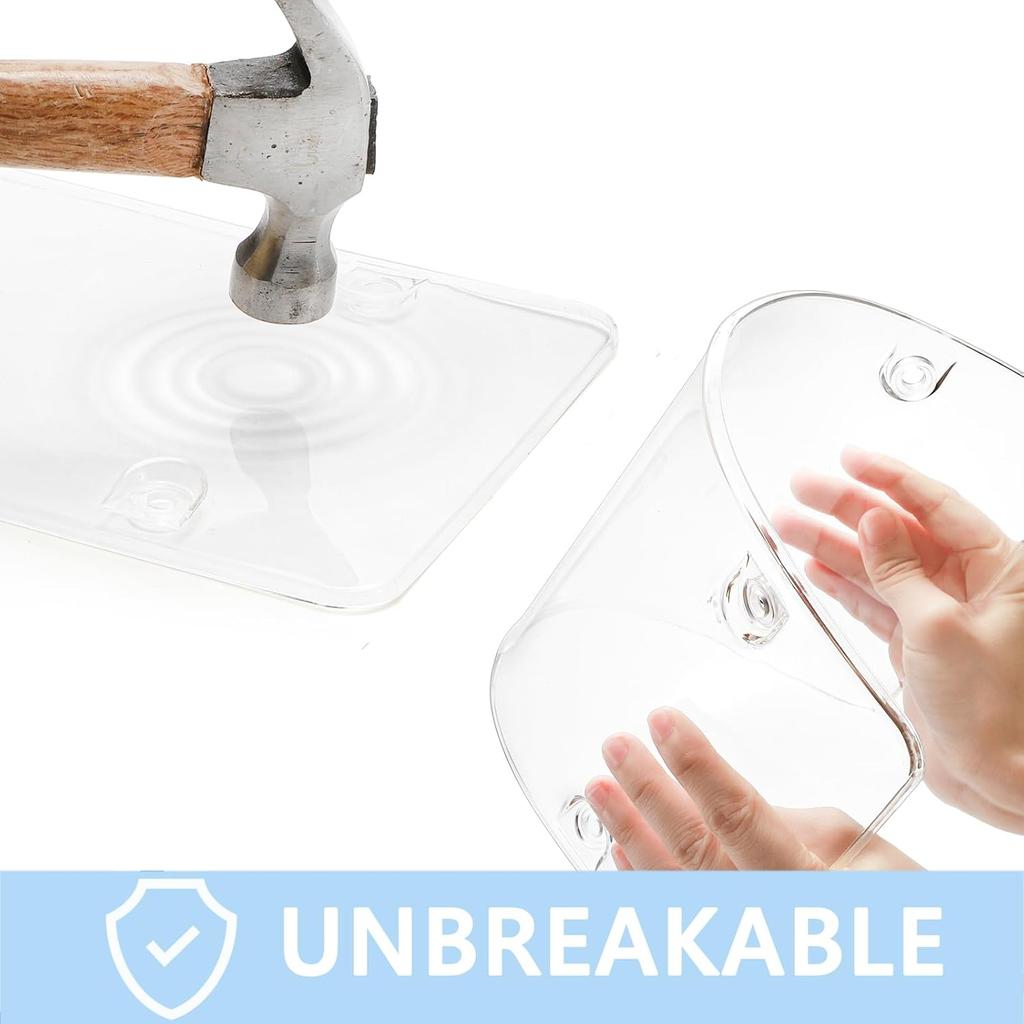 Nicunom 2 Pack Clear License Plate Covers and Frames Combo, License Plate Frame with Protector, Universal Car License Plate Shield Holder for