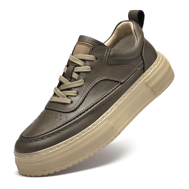 Genuine Leather Casual Shoes Luxury Brand Mens Stylish Sneakers Lace Up Oxford Walking Footwear Comfort Outdoor Jogging Shoes