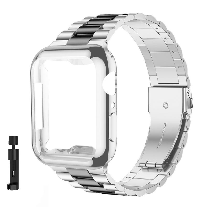 Case+Strap iWatch Band Ultra2 49mm Stainless Steel Metal Strap For Apple Watch 9 41 45MM 44mm 40mm SE Series 8 7 6 5 4 Cover