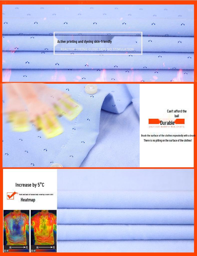 Męska Gruba Koszula Oxford z Długim Rękawem z Podszewką z Polaru - Ciepła i Dostępna