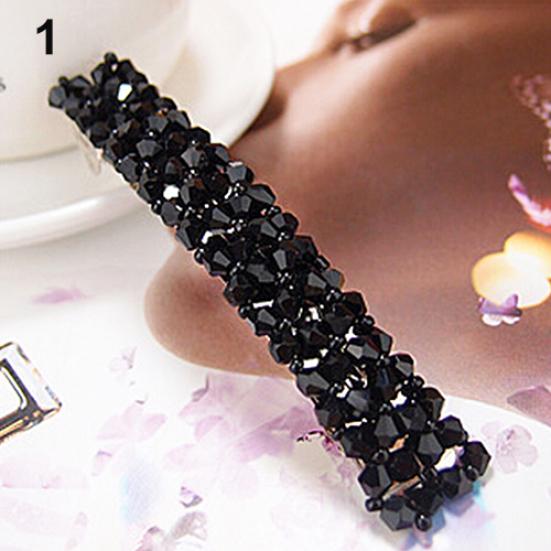 Women's Fashion Bling Headwear Handmade Full Crystal Hair Clip Barrette Hairpin