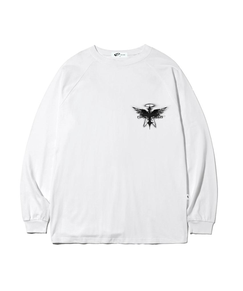 ESCAPEFROM Cross Wing Print Long Sleeve White