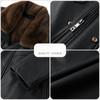 New mid-length genuine leather jacket for men, casual middle-aged fur integrated lapel plus velvet thickened jacket for winter