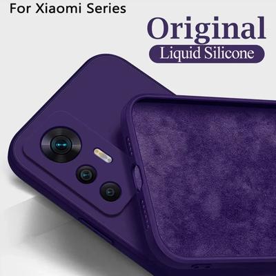Original Square Liquid Silicone Phone Case For Xiaomi Mi 13T 12 12S 12X Mi12 Lite Back Soft Cover For Xiaomi 13T Pro