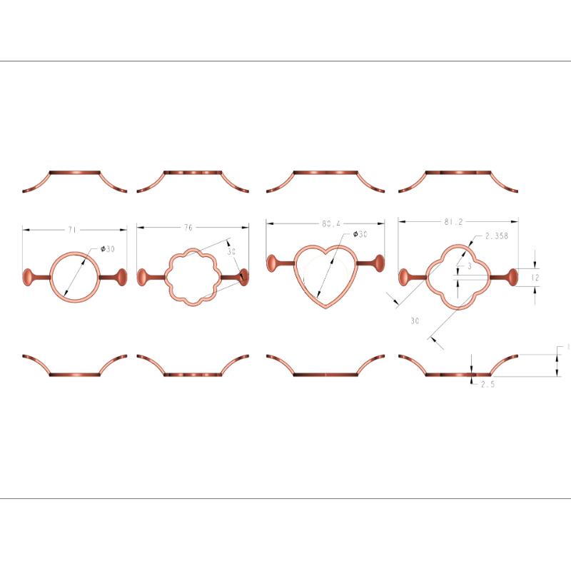 Wax Stamp Ring Metal Wax Seal Mold Round Flower Shape Envelope Invitation Decoration