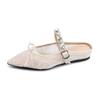 Yuanlitong half-drag single shoes women's fashion pointed temperament lace breathable flat shoes women's inner height increase versatile muller shoes