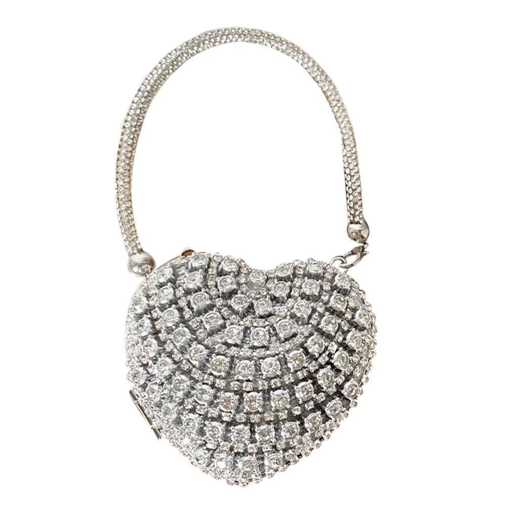 

High-End Heart Shape Retro Envelope Bag Rhinestones Luxury Design Mini Bag Chain Shoulder Small Size Love Bag Ladies Fashion