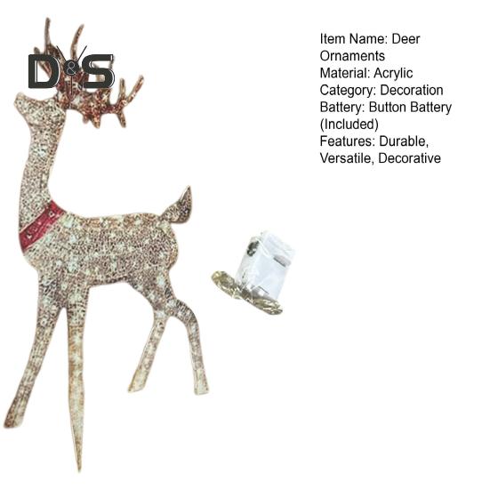 Christmas Lighted Reindeer Decorations Glowing Plastic Deer Ornaments with LED Lights for Indoor Outdoor Holiday Display