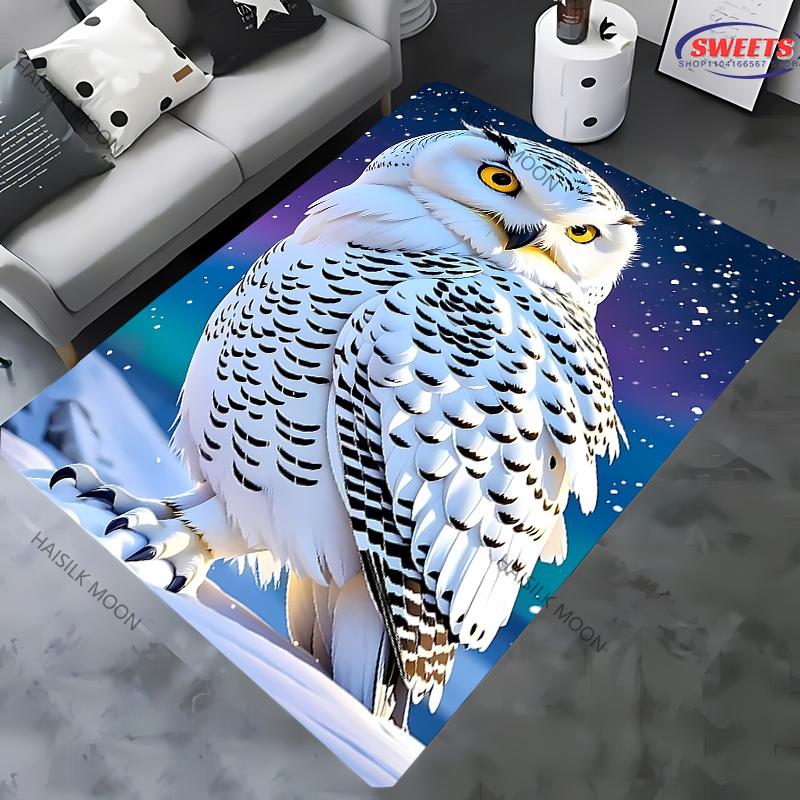 Vintage Mystery Owl Printed Carpet Rug for Bedroom Living Room Sofa, Study Yoga Non-Slip Rug, Decorative Mat Multi-Size Optional