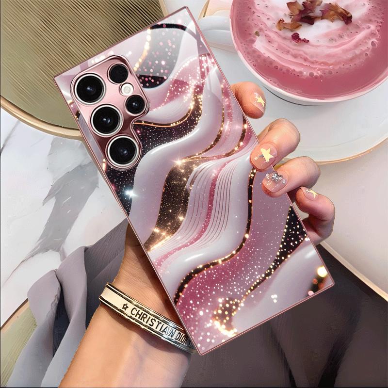 

Texture New Exquisite luxury High-end PhoneCase Glass PhoneCase for Samsung Galaxy S26 S25 S24 S23 S22 S21 FE,Ultra,Plus For Galaxy S26