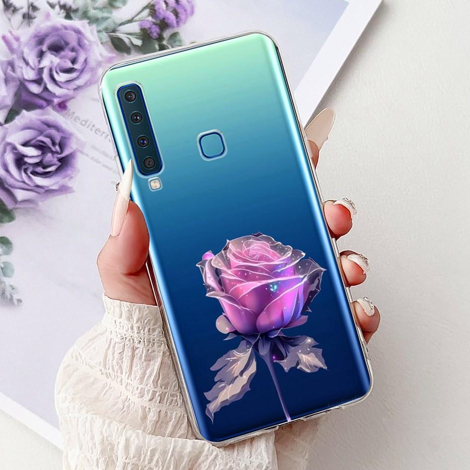 For Samsung Galaxy A7 A9 2018 Case New Fashion Flower Marble Soft Silicone Clear Phone Cover For Samsung A9 2018 SM-A920F Bumper