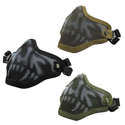 Airsoft Half Face Mesh Mask, Steel Metal Lower Face Protector for BB Gun Paintball CS Game Cosplay – Adjustable