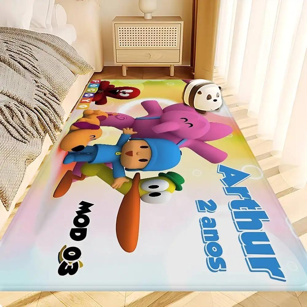 Cartoon-Stil Bodenmatte rutschfest Teppiche Spielmatten Teppich Schlafzimmer Dekoration Wohnzimmer Teppich Krabbelmatte Weihnachtsgeschenk Teppich P-Pocoyo