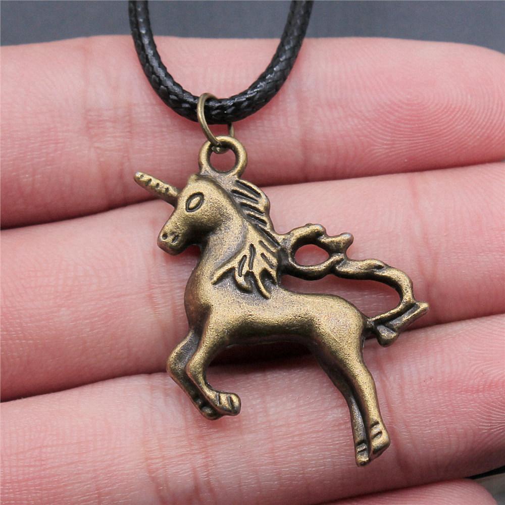 45cm Necklace Leather Chain Big Elephant And Horse Wedding Jewelry Findings QN027
