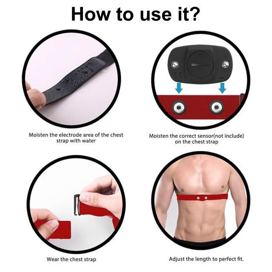 Banda de Repuesto para Sensor de Frecuencia Cardíaca Cinturón Ajustable de Nylon para Pecho Banda para el Pecho para Rastreador de Fitness para Actividades al Aire Libre