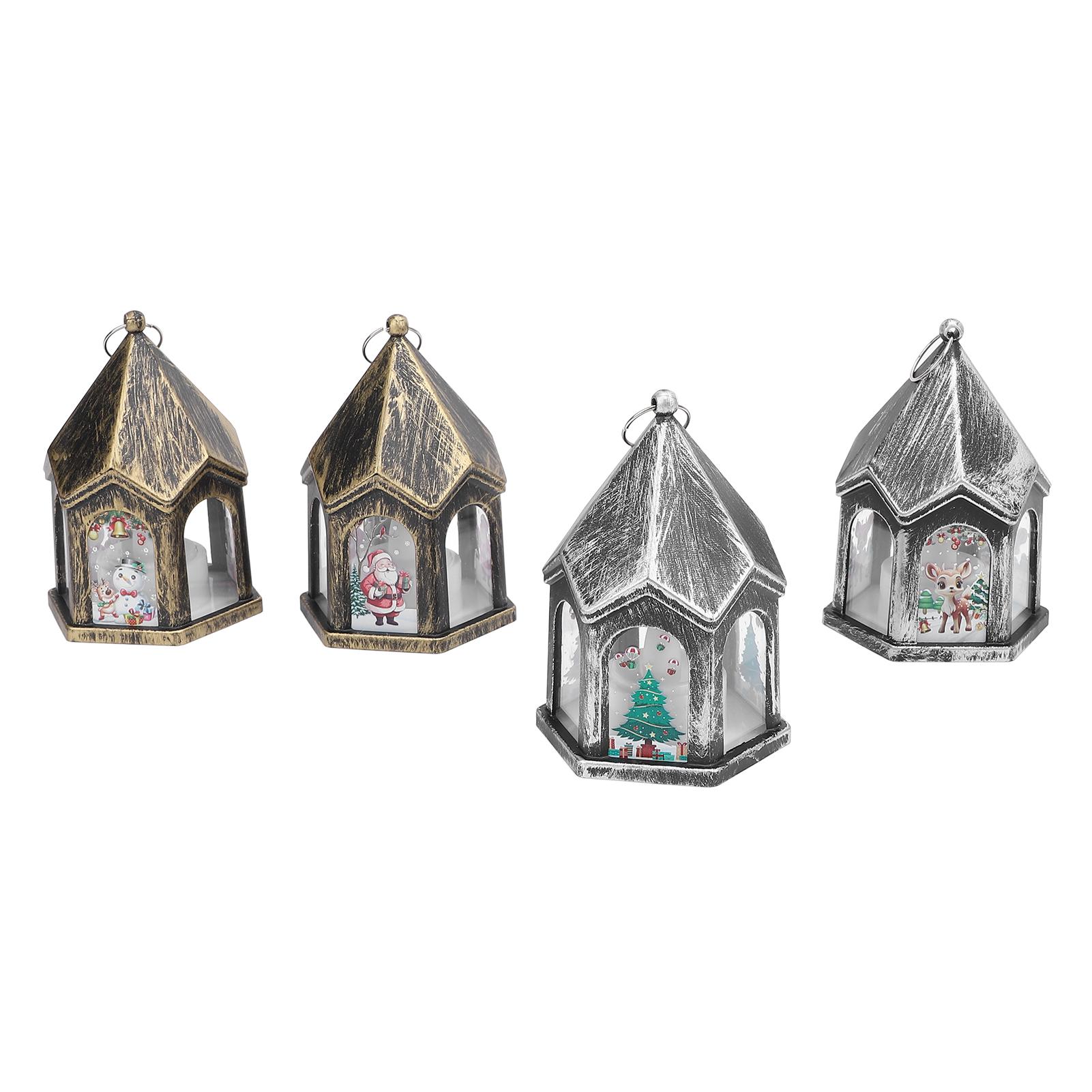 

4 шт. светодиодный рождественский фонарь-свеча на батарейках, беспламенный декоративный фонарь-свеча для праздничного декора